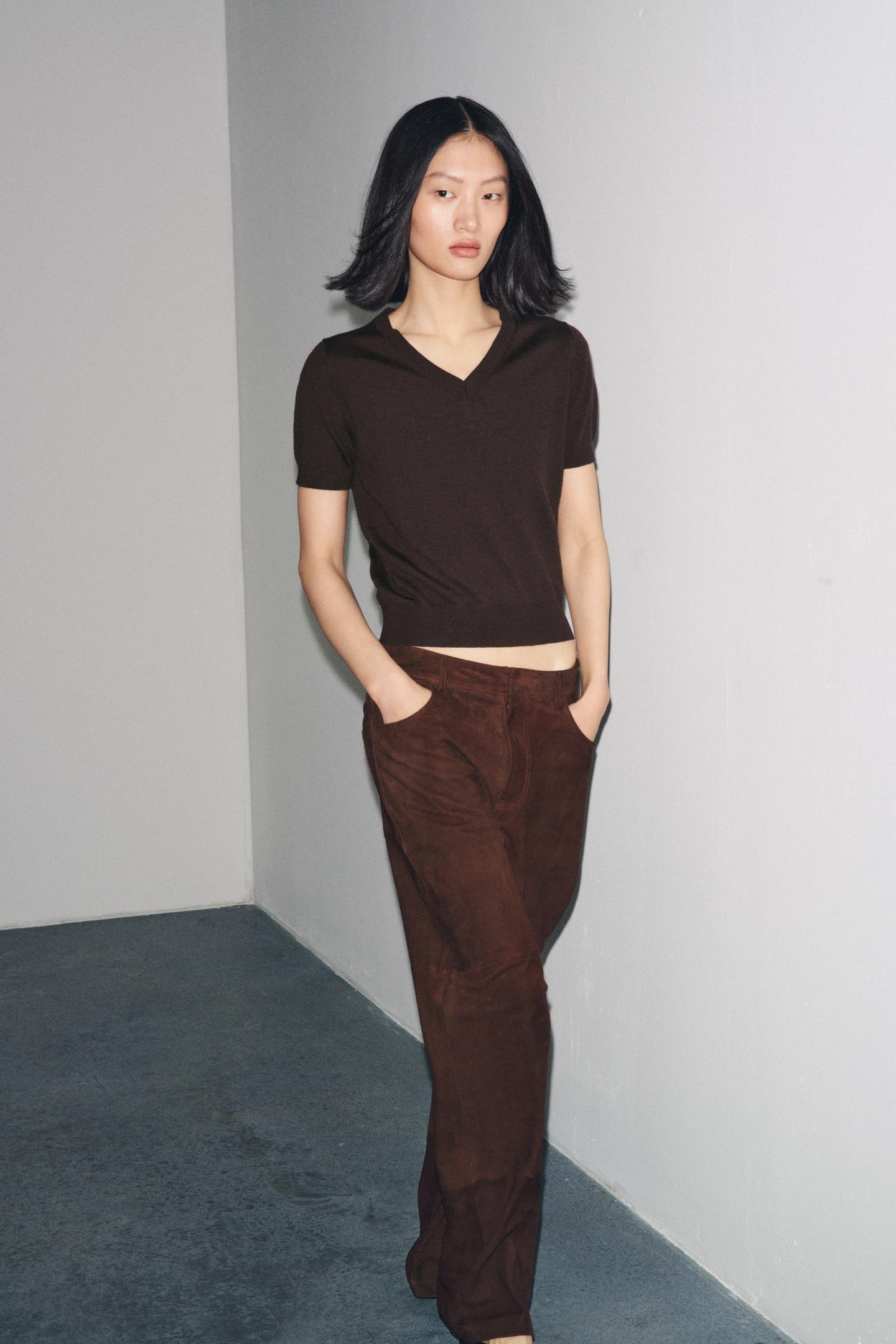 100% WOOL SHORT SLEEVE TOP