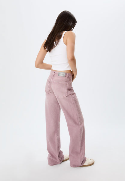 Straight-fit jeans with rhinestones