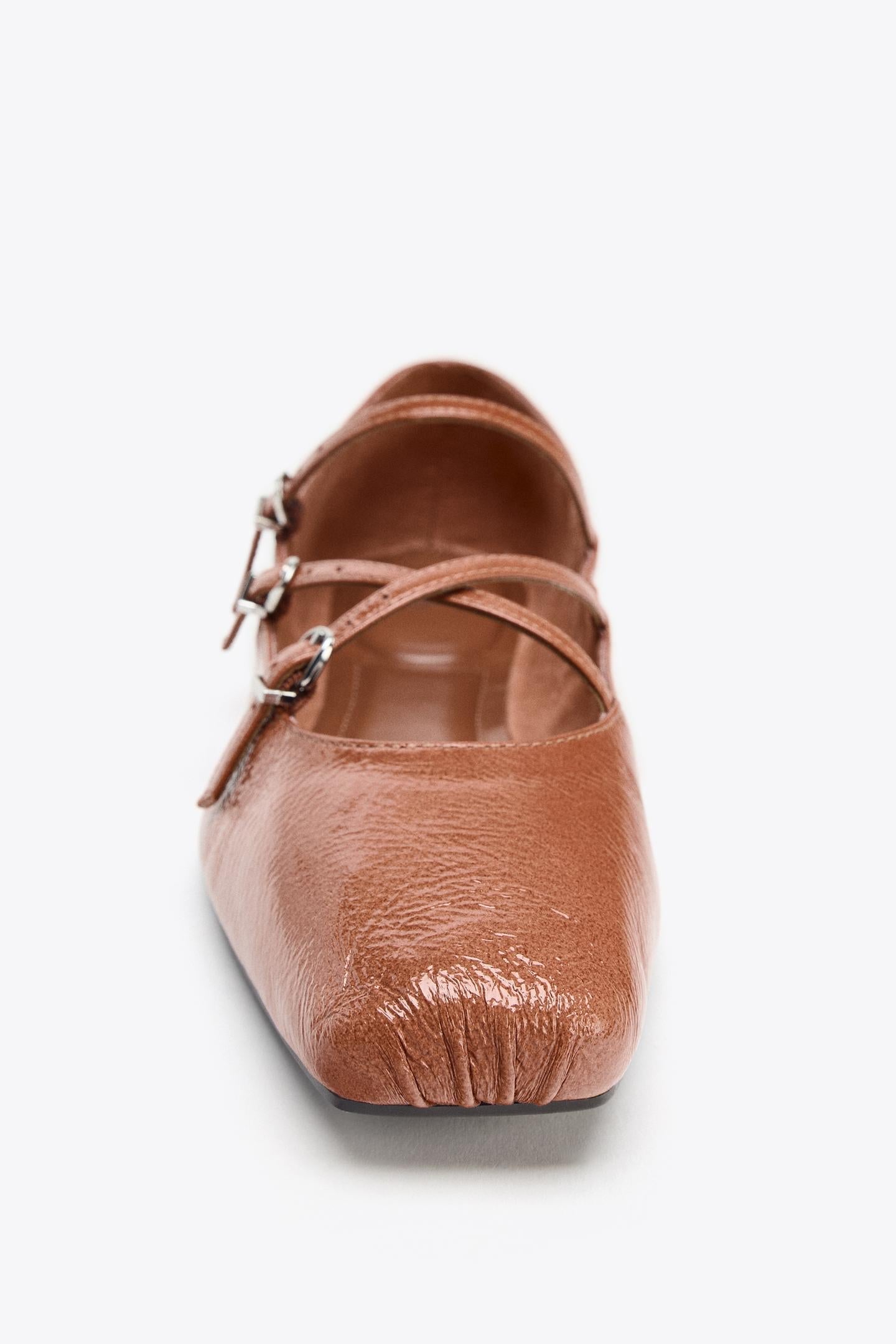 SQUARE TOE LEATHER BALLERINA