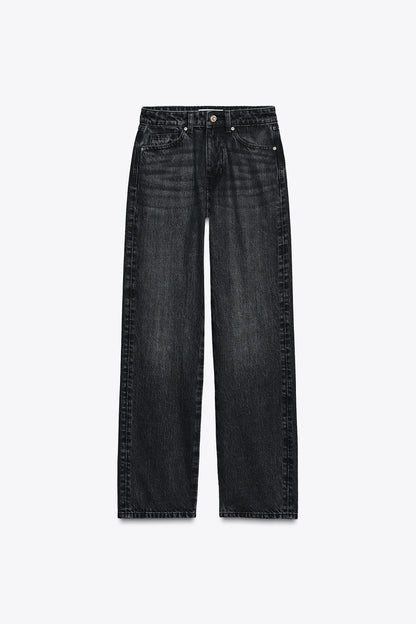 ZW COLLECTION WIDE LEG LOW-RISE JEANS