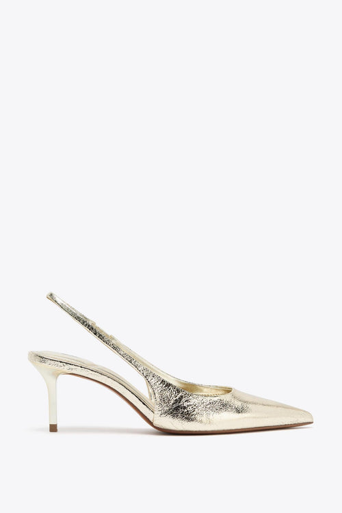 METALLIC-EFFECT SLINGBACK HEELS