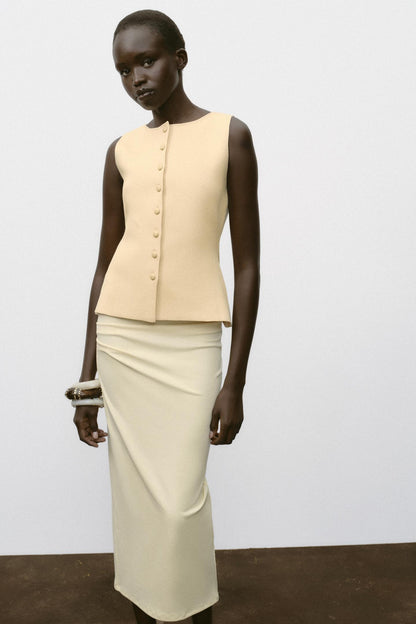 BUTTONED KNIT WAISTCOAT