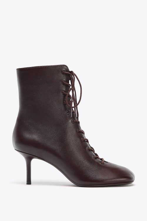 LEATHER KITTEN ANKLE BOOTS