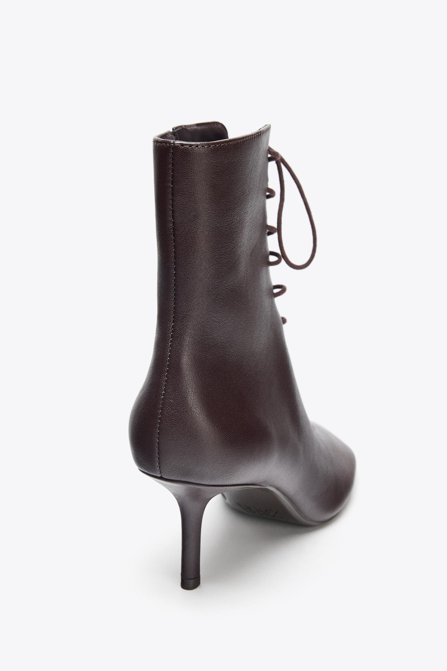 LEATHER KITTEN ANKLE BOOTS
