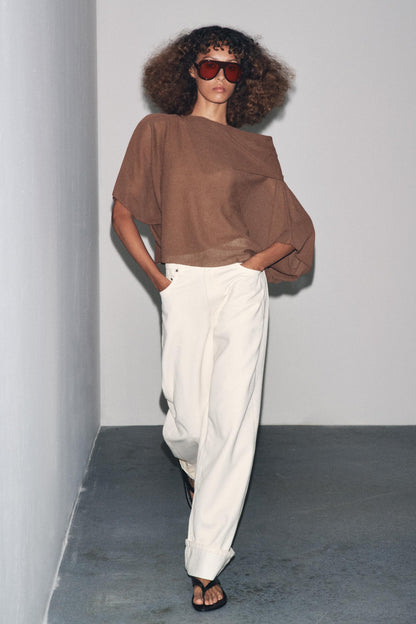 PLAIN KNIT LAYERED TOP