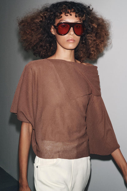 PLAIN KNIT LAYERED TOP