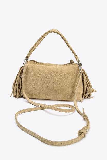 MINI SPLIT SUEDE FRINGED BAG